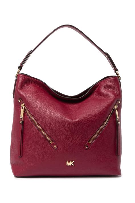 michael kors evie pebble leather hobo|Evie Large Pebbled Leather Shoulder Bag .